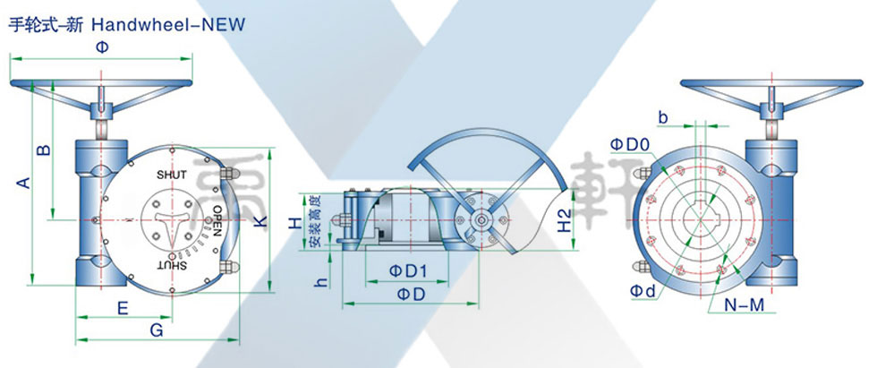 QDX3-7阀门蜗轮箱(图1)